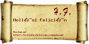 Hollósi Felicián névjegykártya